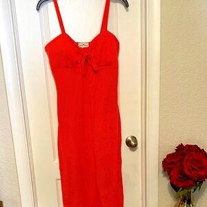 Lulu's Vibrant Red Midi Dress